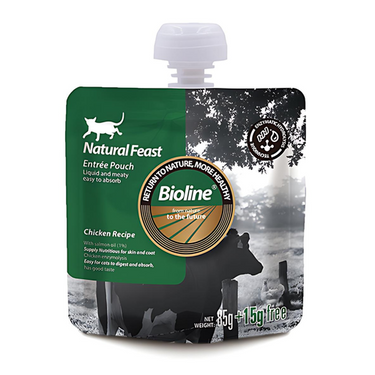 Bioline Natural Feast Entree Pouch Chicken Recipe 85g+15g (Min Order : 6pcs)
